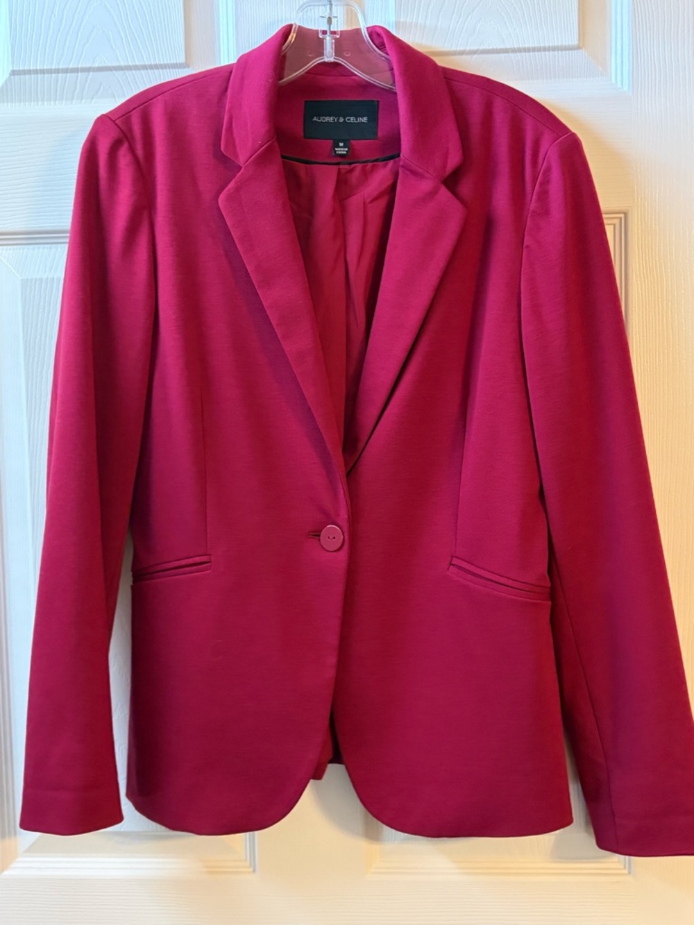 Audrey & Celine Magenta One-Button Blazer
